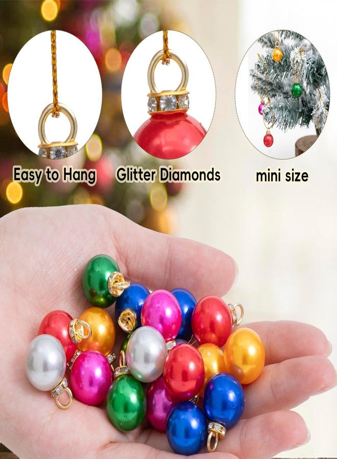 CIPOWM 60PCS Christmas Mini Balls Ornaments，Mini Glitter Christmas Balls Xmas Tree Hanging Decorations Pendants for Xmas Tree Outdoor Indoor DIY Craft Party Supplies,0.6"/16mm - Image 3